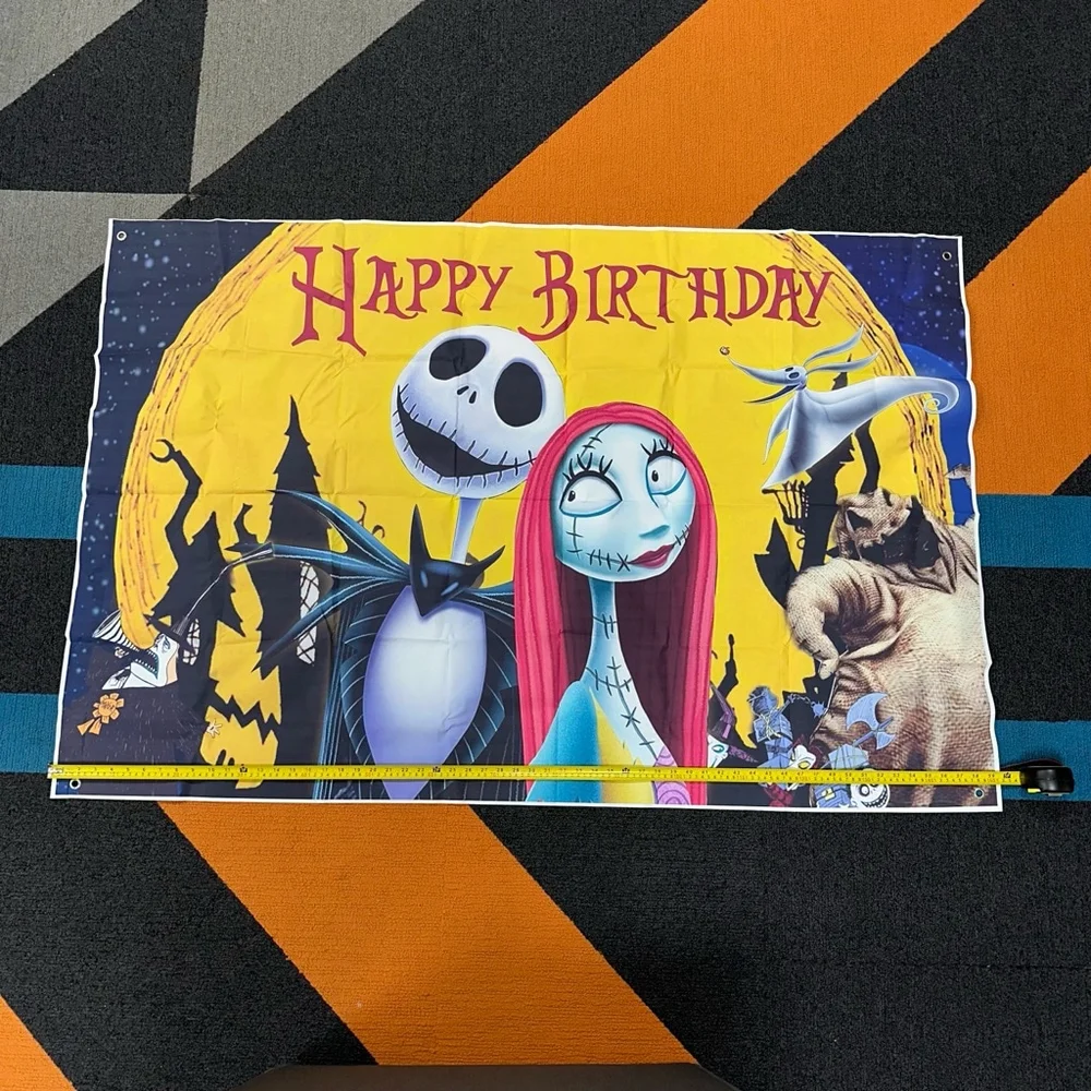 The Nightmare Before Christmas Happy Birthday Backdrop Party Large Disney